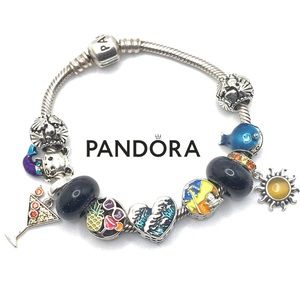 Pandora Bracelet With Mix 925 Charms ‘Martinis with Mermaids’ ‘Beach Theme’